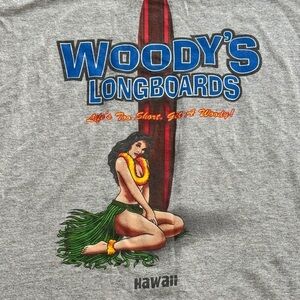 Gray Woody s Longboards Graphic T Shirt 2XL